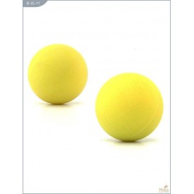 Металлические вагинальные шарики с жёлтым силиконовым покрытием